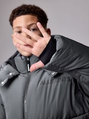smALLSAINTS Charcoal Grey Logo Padded Coat - Image 5 of 14