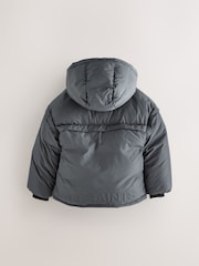 smALLSAINTS Charcoal Grey Logo Padded Coat - Image 9 of 14