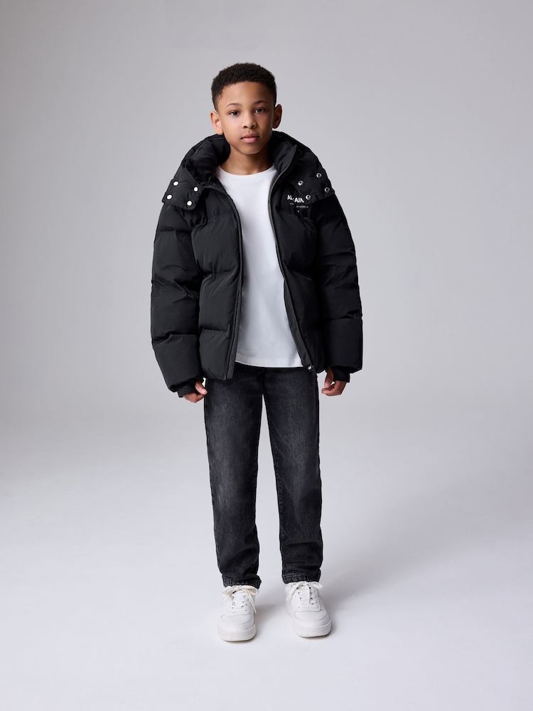 smALLSAINTS Black Underground Short Padded Coat - Image 2 of 16