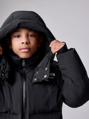 smALLSAINTS Black Underground Short Padded Coat - Image 4 of 16