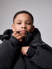 smALLSAINTS Black Underground Short Padded Coat - Image 5 of 16