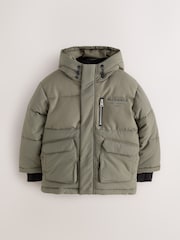 smALLSAINTS Khaki Green Underground Padded Parka - Image 10 of 16