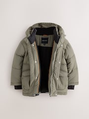 smALLSAINTS Khaki Green Underground Padded Parka - Image 12 of 16