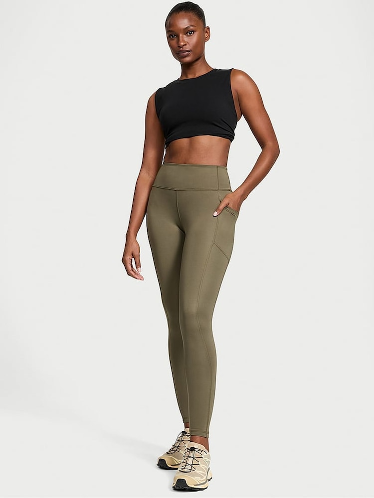Victoria's Secret Desert Cactus Green 7/8 Length Essential Pocket Leggings - Image 1 of 2 Victoria's Secret Desert Cactus Green 7/8 Length Essential Pocket Leggings - Image 1 of 2