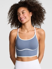 Victoria's Secret PINK Dusty Iris Blue Relay Racerback Sports Bra - Image 1 of 2
