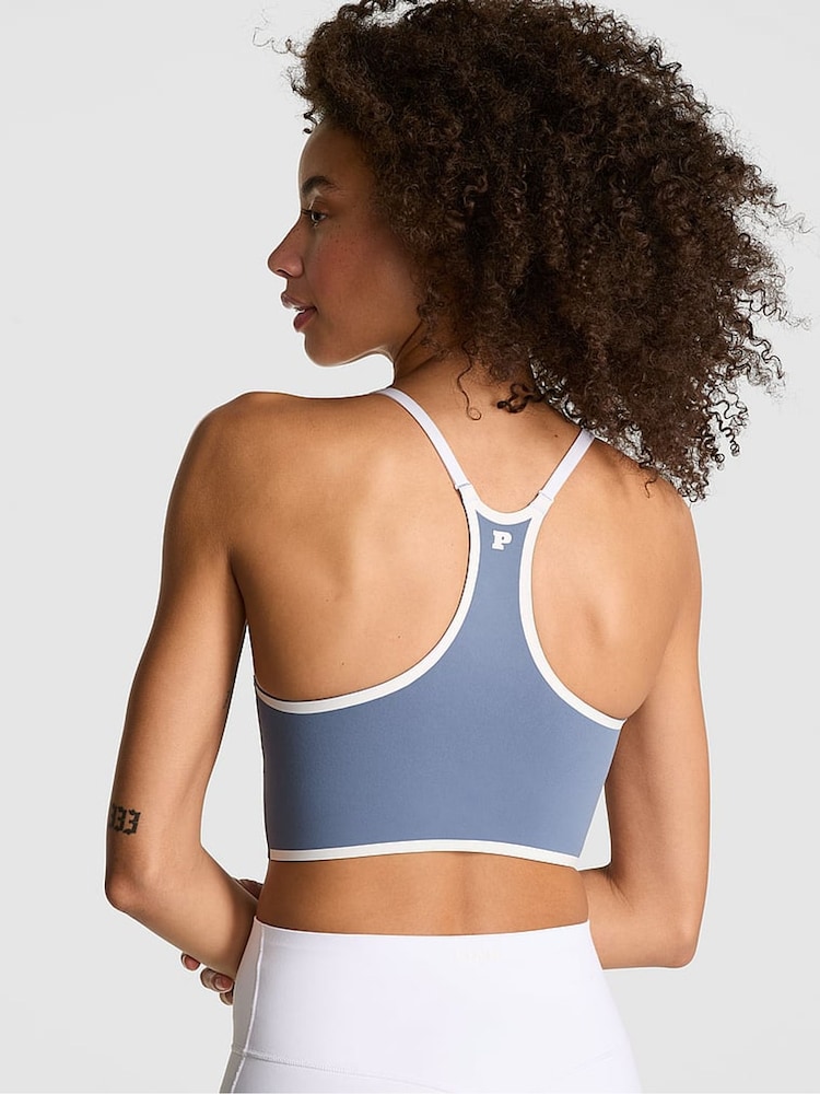 Victoria's Secret PINK Dusty Iris Blue Relay Racerback Sports Bra - Image 2 of 2