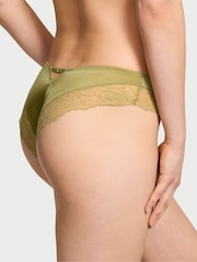 Victoria's Secret Moss Green Cheeky Rose Lace Trim Knickers - Image 2 of 2