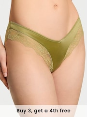 Victoria's Secret Moss Green Cheeky Rose Lace Trim Knickers - Image 3 of 5