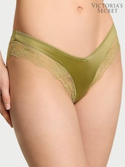 Victoria's Secret Moss Green Cheeky Rose Lace Trim Knickers - Image 4 of 5