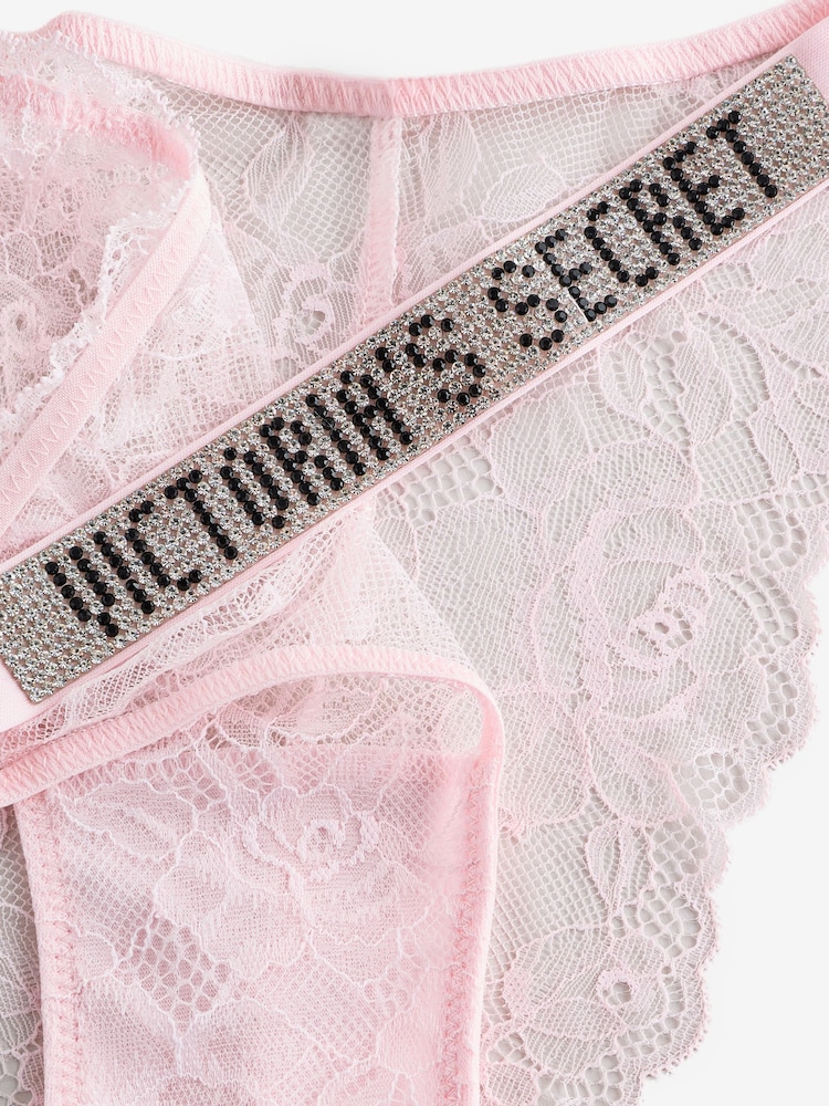 Victoria's Secret Angel Pink Brazilian Shine Strap Knickers - Image 2 of 3