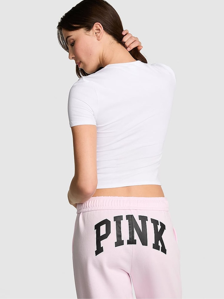 Victoria's Secret PINK White Cropped T-Shirt - Image 2 of 3