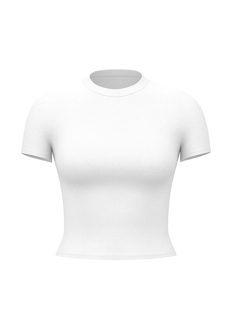 Victoria's Secret PINK White Cropped T-Shirt - Image 3 of 3