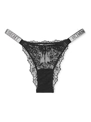 Victoria's Secret Black Lace Brazilian Shine Strap Knickers - Image 3 of 3