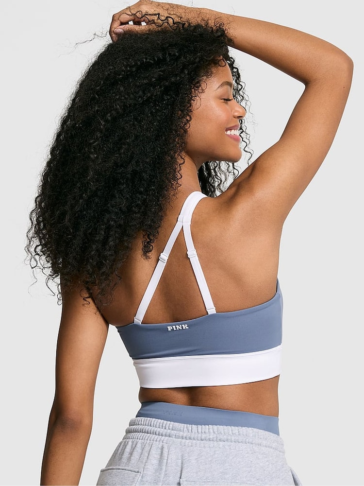 Victoria's Secret PINK Dusty Iris Blue Relay One Shoulder Sports Bra - Image 2 of 2