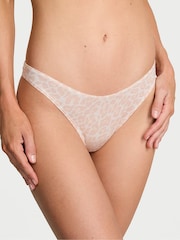 Victoria's Secret Coconut White Leopard Thong Knickers - Image 1 of 3