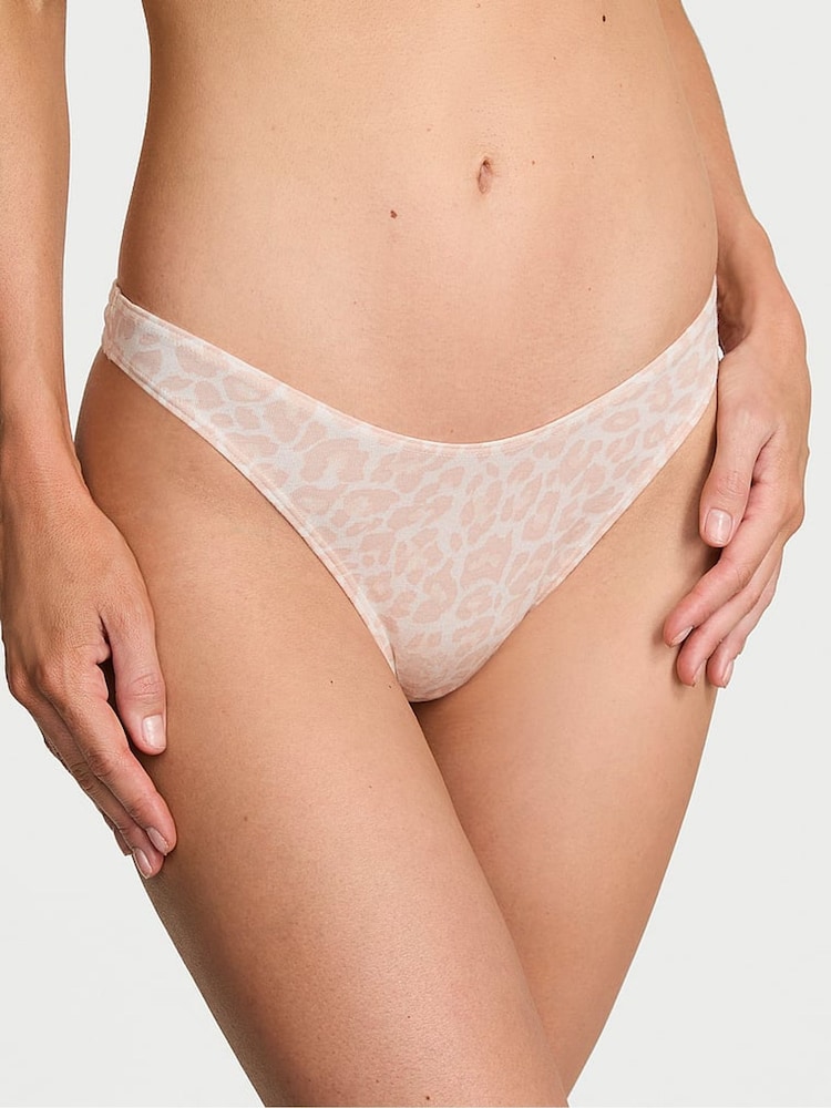 Victoria's Secret Coconut White Leopard Thong Knickers - Image 1 of 3