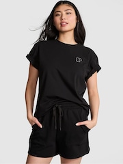 Victoria's Secret PINK Black Short Sleeve Oversized T-Shirt - Image 1 of 4