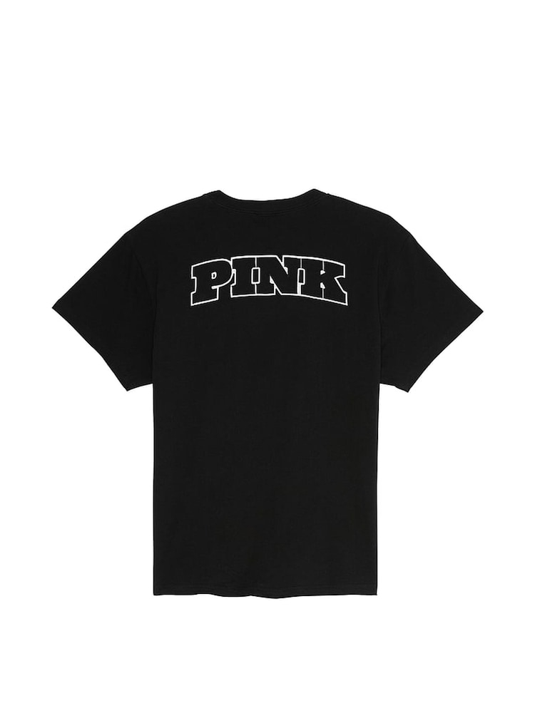 Victoria's Secret PINK Black Short Sleeve Oversized T-Shirt - Image 4 of 4