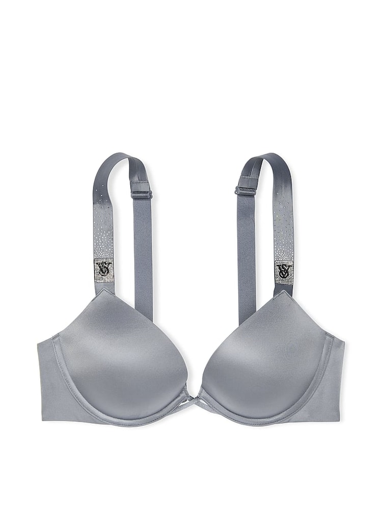 Victoria's Secret Asteroid Grey Add 2 Cups Push Up Bombshell Scattered Shine Strap Bra - Image 3 of 3 Victoria's Secret Asteroid Grey Add 2 Cups Push Up Bombshell Scattered Shine Strap Bra - Image 3 of 3