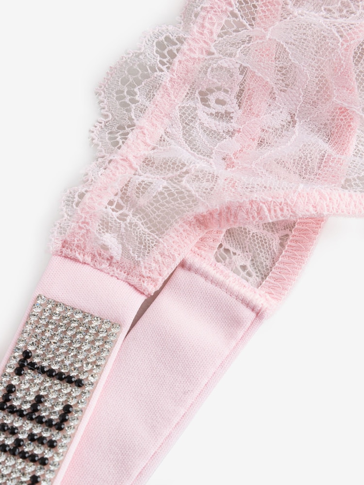 Victoria's Secret Angel Pink Thong Shine Strap Knickers - Image 3 of 3