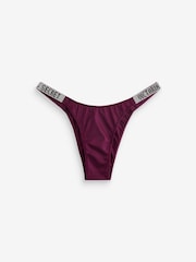 Victoria's Secret Kir Red Brazilian Shine Strap Knickers - Image 1 of 3