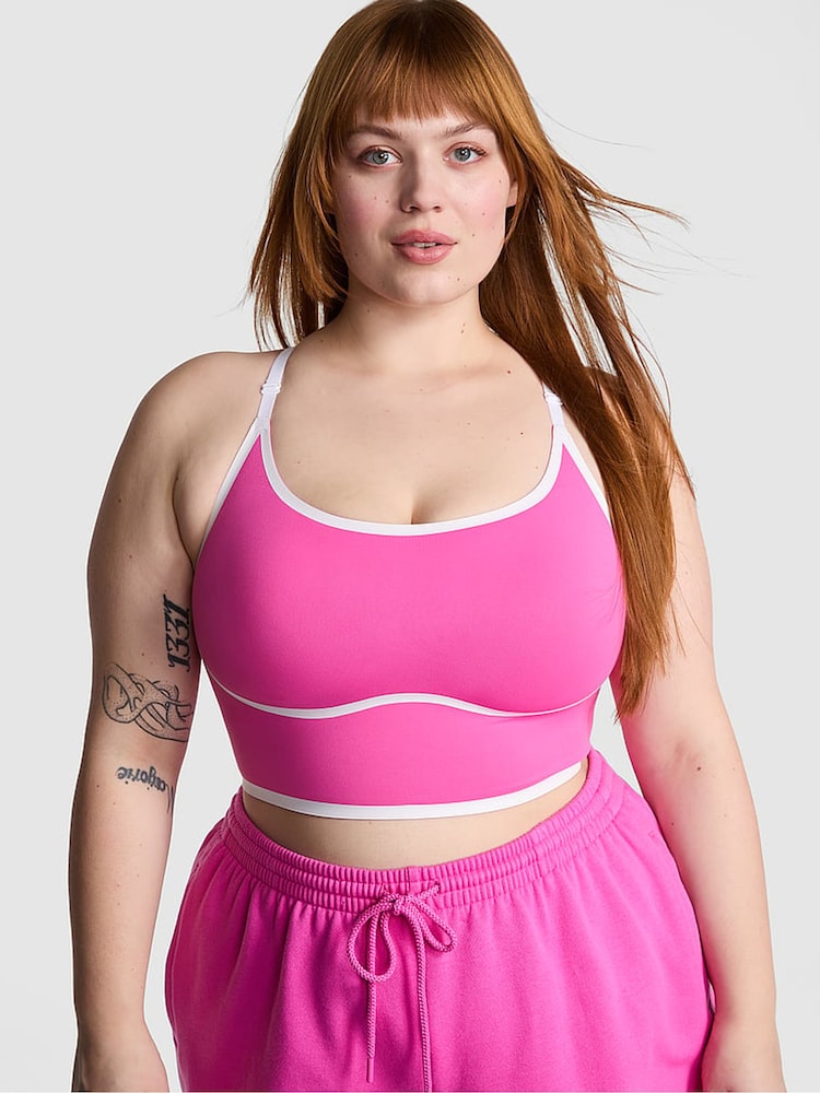 Victoria's Secret PINK Pink Gossip Relay Racerback Sports Bra - Image 1 of 2
