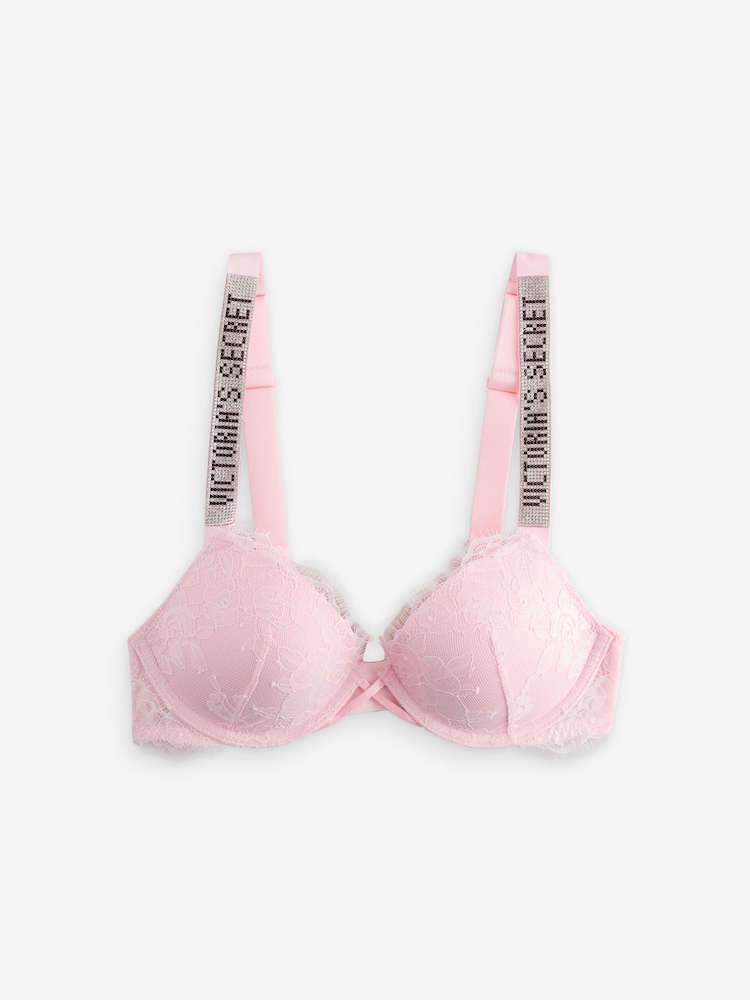 Victoria's Secret Angel Pink Push Up Shine Strap Bra - Image 1 of 3
