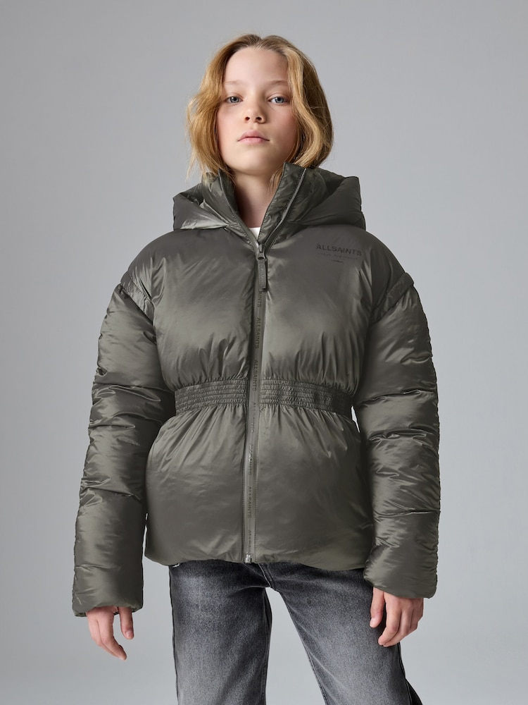 smALLSAINTS Khaki Green Waisted Short Padded Coat - Image 1 of 14