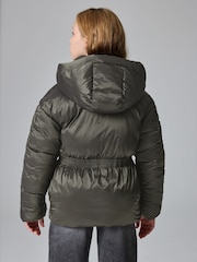 smALLSAINTS Khaki Green Waisted Short Padded Coat - Image 2 of 14