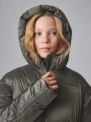 smALLSAINTS Khaki Green Waisted Short Padded Coat - Image 6 of 14