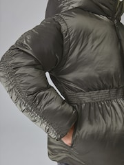 smALLSAINTS Khaki Green Waisted Short Padded Coat - Image 7 of 14