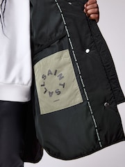 smALLSAINTS Black/Green Longline Quilted Jacket - Image 10 of 16