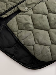 smALLSAINTS Black/Green Longline Quilted Jacket - Image 16 of 16
