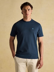 Rugby Club Navy Crew Neck Cotton T-Shirt - Image 1 of 7