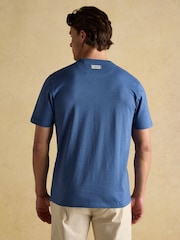 Rugby Club Mid Blue Crew Neck Cotton T-Shirt - Image 2 of 7