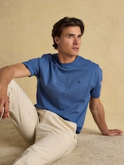 Rugby Club Mid Blue Crew Neck Cotton T-Shirt - Image 3 of 7