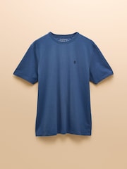 Rugby Club Mid Blue Crew Neck Cotton T-Shirt - Image 7 of 7