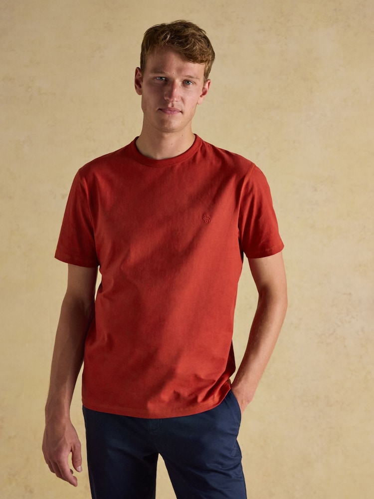 Naranja - Rugby Club Crew Neck Cotton T-Shirt - Imagen 1 de 8