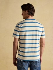 Rugby Club Cream/Blue Crew Neck Cotton T-Shirt - Image 2 of 8