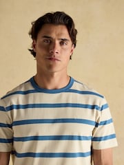 Rugby Club Cream/Blue Crew Neck Cotton T-Shirt - Image 3 of 8