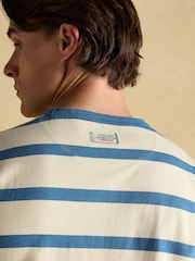Rugby Club Cream/Blue Crew Neck Cotton T-Shirt - Image 7 of 8