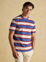 Rugby Club White/Blue Crew Neck Cotton T-Shirt - Image 1 of 8