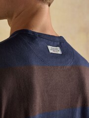Marrón/azul marino - Rugby Club Crew Neck Cotton T-Shirt - Imagen 6 de 7