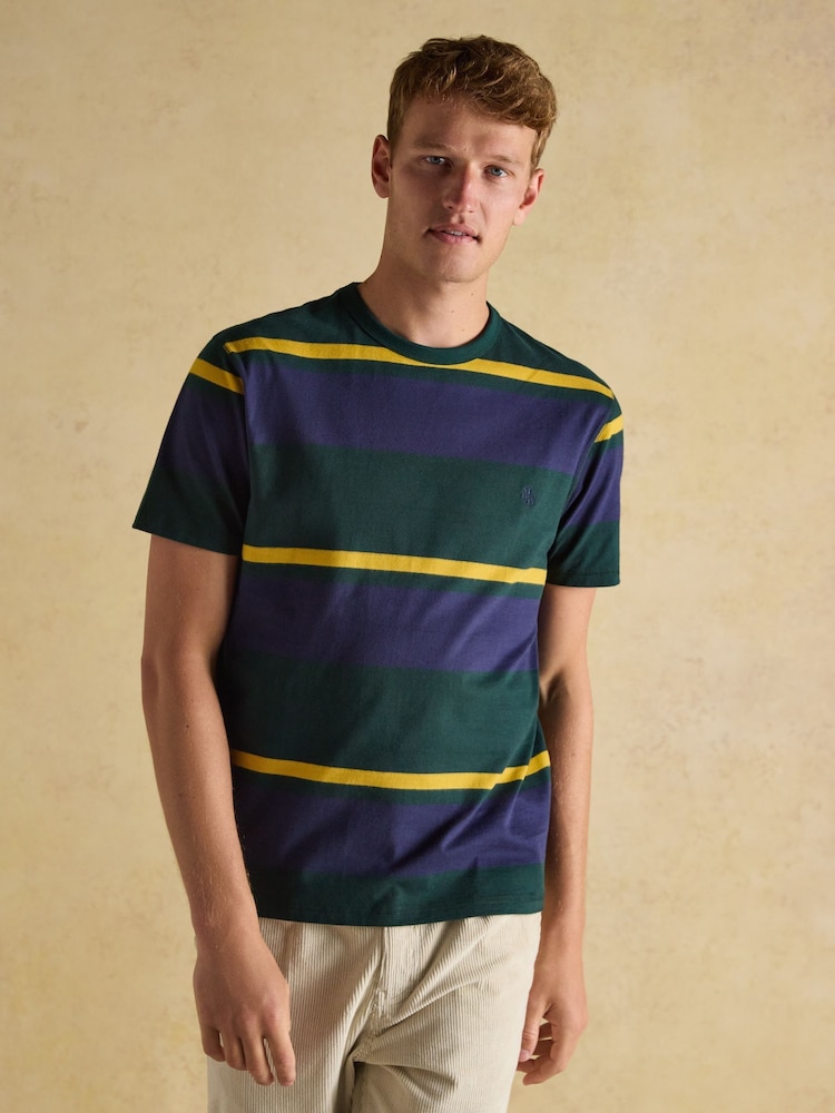 Verde/azul marino - Rugby Club Crew Neck Cotton T-Shirt - Imagen 1 de 9