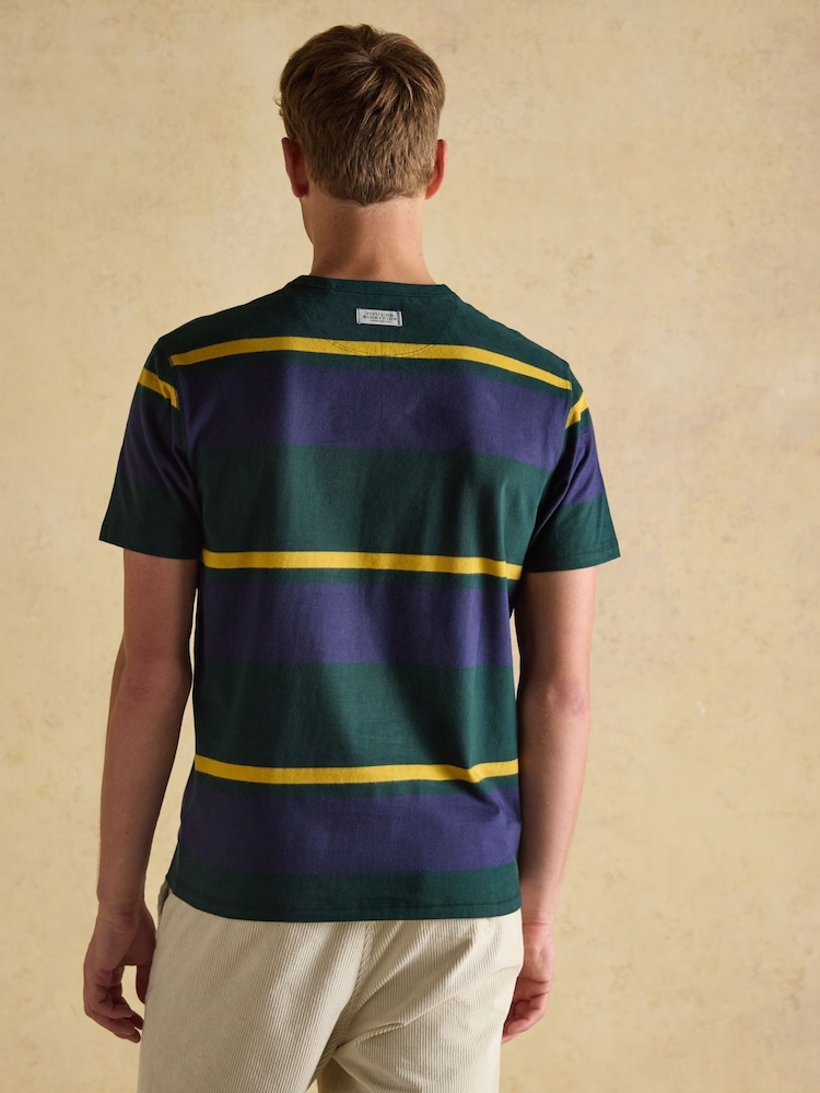 Verde/azul marino - Rugby Club Crew Neck Cotton T-Shirt - Imagen 2 de 9