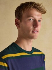 Verde/azul marino - Rugby Club Crew Neck Cotton T-Shirt - Imagen 3 de 9