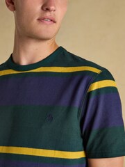 Verde/azul marino - Rugby Club Crew Neck Cotton T-Shirt - Imagen 4 de 9