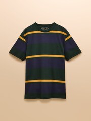 Verde/azul marino - Rugby Club Crew Neck Cotton T-Shirt - Imagen 9 de 9