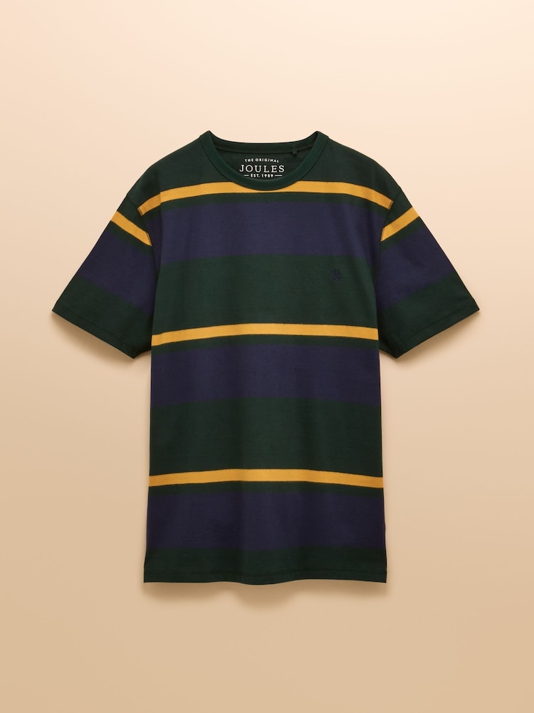 Verde/azul marino - Rugby Club Crew Neck Cotton T-Shirt - Imagen 9 de 9