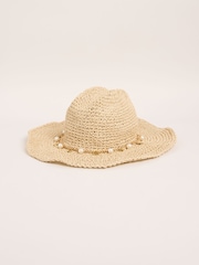 Lipsy Natural Shell Trim Western Hat - Image 3 of 4
